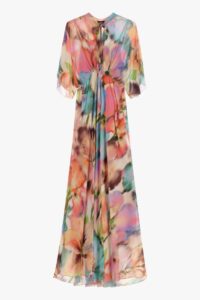 VESTIDO GASA LARGO ESTAMPADO FLORES