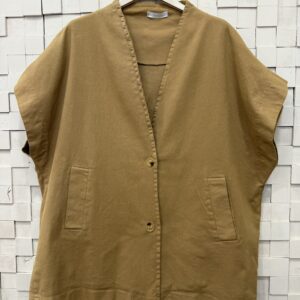CHALECO OVER DENIM CAMEL