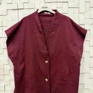 CHALECO OVER DENIM VINO