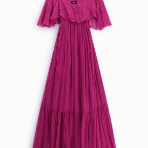 VESTIDO LARGO VAPOROSO MAGENTA