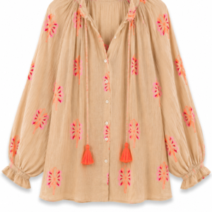 BLUSA ARENA CON BORDADOS NEON