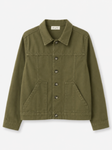 CAZADORA DENIM FLUIDA VERDE MILITAR