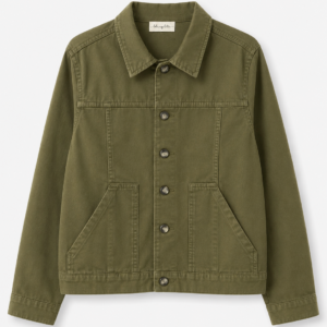 CAZADORA DENIM FLUIDA VERDE MILITAR