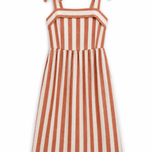 VESTIDO RAYAS TEJA Y CRUDO