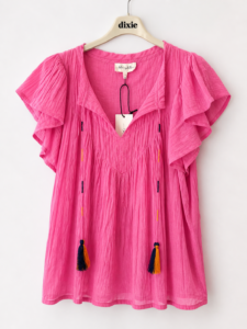 TOP POMPÓN FUCSIA