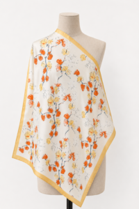PAÑUELO FLORECILLAS AMARILLO Y NARANJA