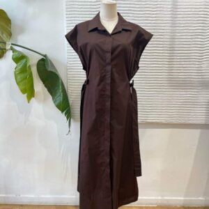 VESTIDO CHOCOLATE LAZADAS LATERALES