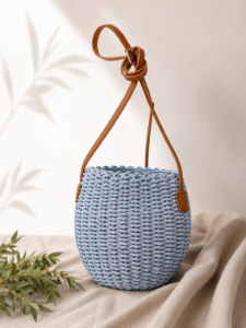 BOLSO BOMBONERA CELESTE LAVANDA