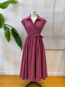 VESTIDO MIDI CRUZADO LAZADA ROSA