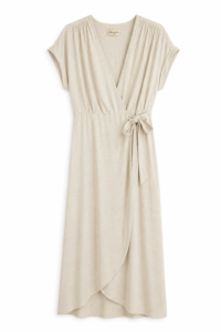 VESTIDO CRUZADO CRUDO JASPEADO