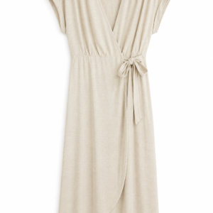 VESTIDO CRUZADO CRUDO JASPEADO