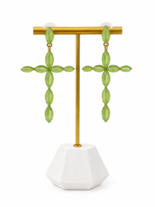 PENDIENTES CRUZ VERDE AGUA