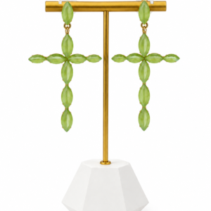 PENDIENTES CRUZ VERDE AGUA
