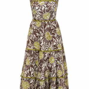 VESTIDO ESTAMPADO FLORES OLIVA