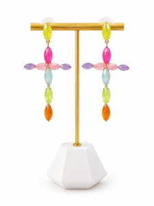 PENDIENTES CRUZ MULTICOLOR
