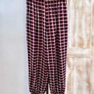 PANTALÓN TARTÁN VINO,ROSA Y AZUL