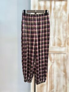 PANTALÓN TARTÁN VINO Y VERDE
