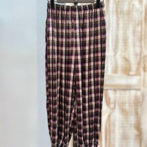 PANTALÓN TARTÁN VINO Y VERDE