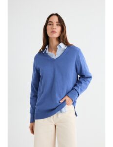 JERSEY MANGA LARGA AZUL
