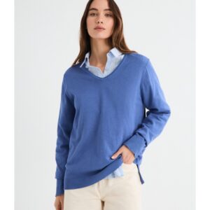 JERSEY MANGA LARGA AZUL