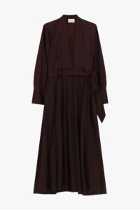 VESTIDO VINO  TINTO ESCOT EN V