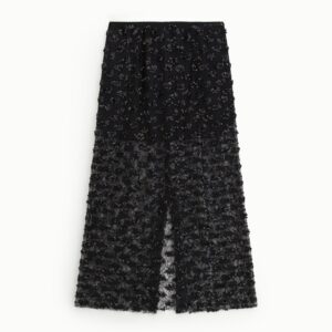 FALDA MIDI SEMITRANSPARENTE NEGRA
